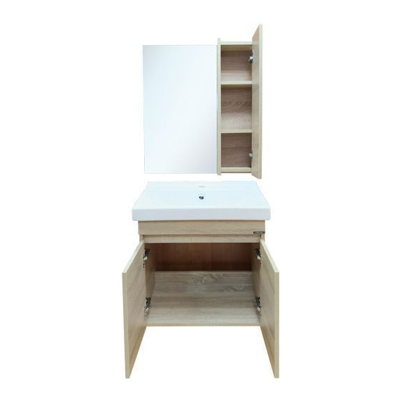 Тумба подвесная с раковиной Comforty Тромсе 60 см, дуб сонома - фото, картинка 8 Тумба подвесная с раковиной Comforty Тромсе 60 см, дуб сонома - фото 8