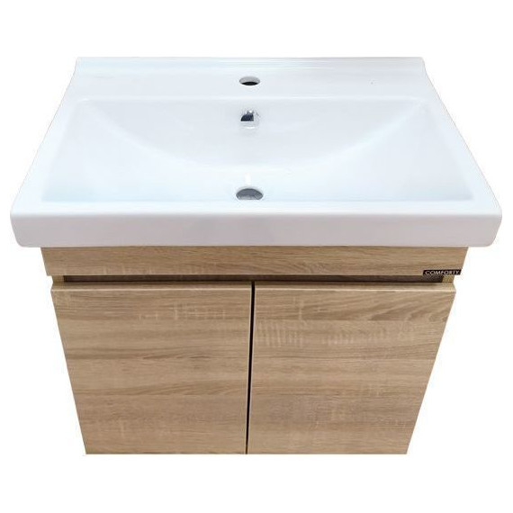 Тумба подвесная с раковиной Comforty Тромсе 60 см, дуб сонома - фото, картинка 9 Тумба подвесная с раковиной Comforty Тромсе 60 см, дуб сонома - фото 9