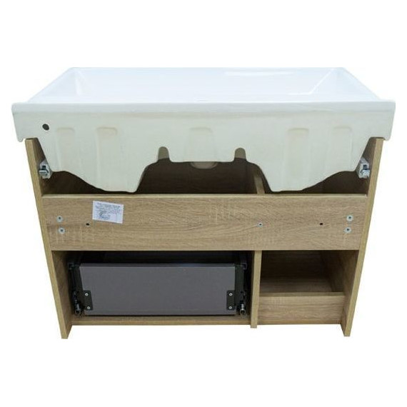 Тумба подвесная с раковиной Comforty Тромсе 80 см, дуб сонома - фото 13