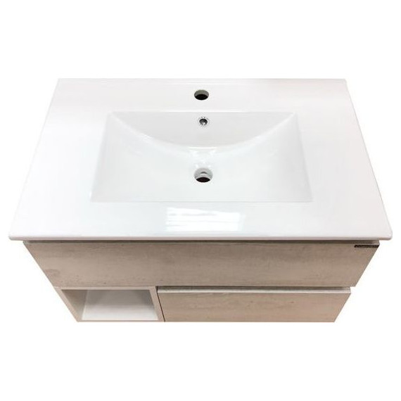 Тумба подвесная с раковиной Comforty Турин 75 см, дуб белый - фото 7