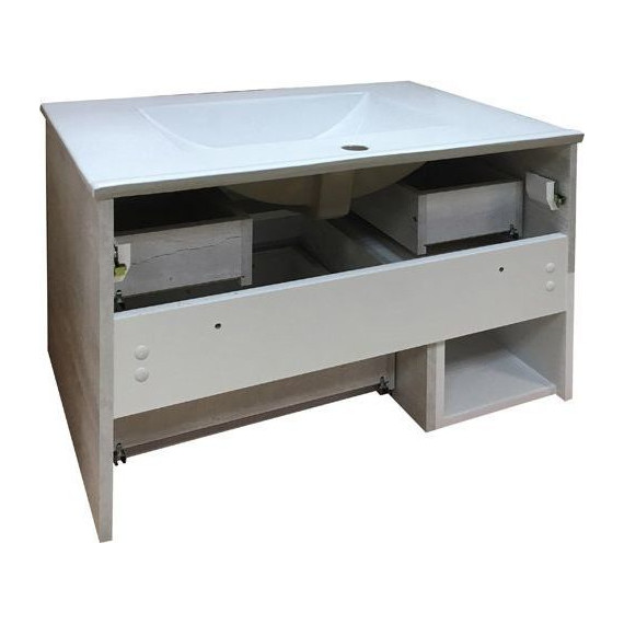 Тумба подвесная с раковиной Comforty Турин 75 см, дуб белый - фото 8