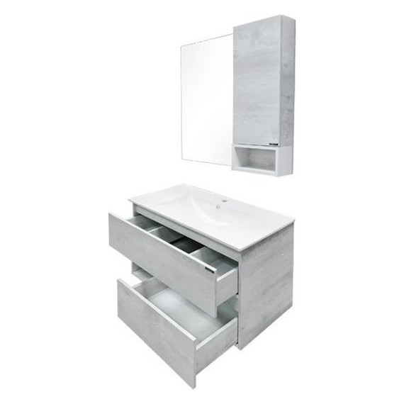 Тумба подвесная с раковиной Comforty Турин 90 см, дуб белый - фото 5