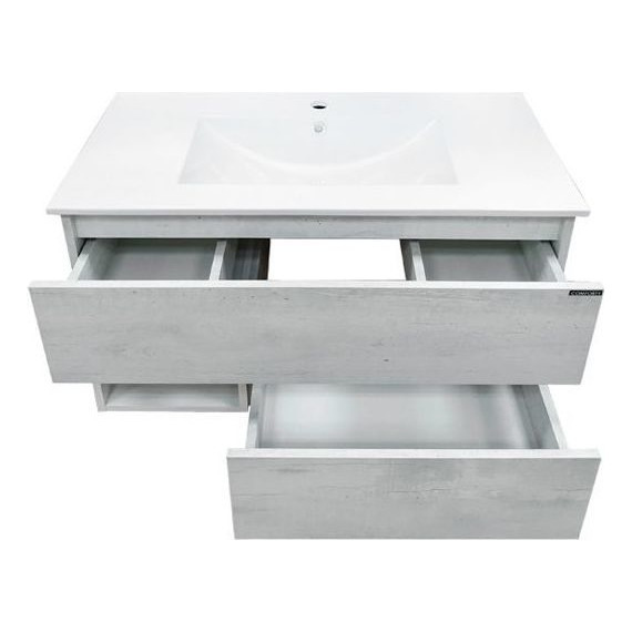 Тумба подвесная с раковиной Comforty Турин 90 см, дуб белый - фото 6