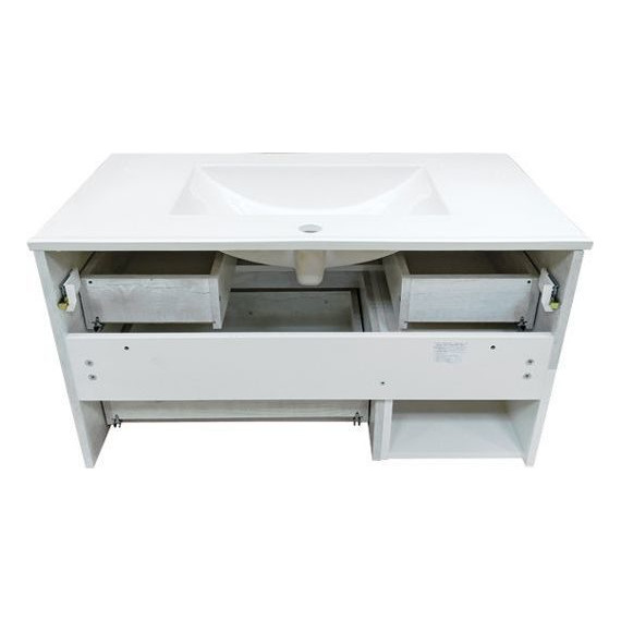 Тумба подвесная с раковиной Comforty Турин 90 см, дуб белый - фото 7