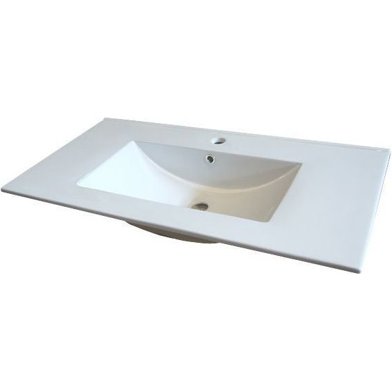 Тумба подвесная с раковиной Comforty Турин 90 см, дуб белый - фото 2