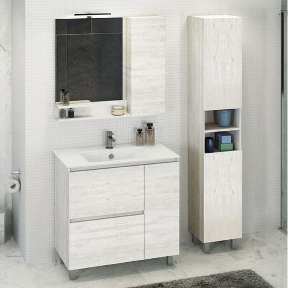 Пенал напольная Comforty Верона 35H см, дуб белый - фото 9