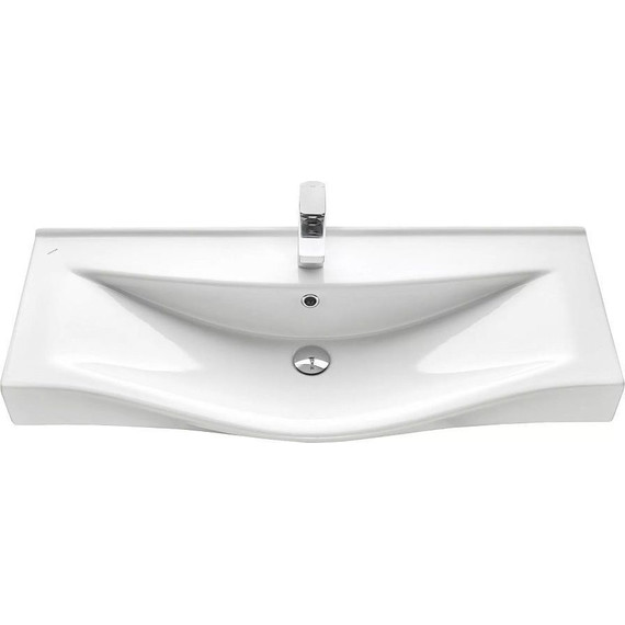 Тумба подвесная с раковиной Акватон Нортон 100 см 1A2490K0NT010, белый/дуб эндгрейн - фото, картинка 11 Тумба подвесная с раковиной Акватон Нортон 100 см 1A2490K0NT010, белый/дуб эндгрейн - фото 11