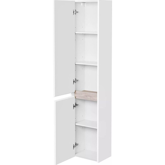 Пенал подвесной Акватон Нортон 34 см 1A249403NT01L, белый/дуб эндгрейн - фото 4