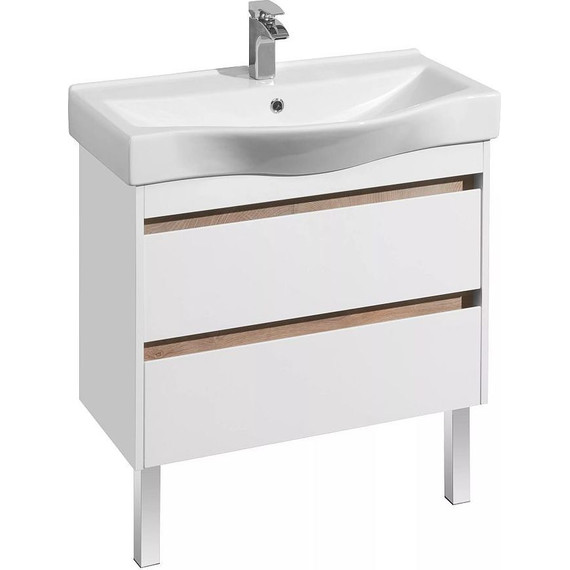 Тумба подвесная с раковиной Акватон Нортон 80 см 1A2489K0NT010, белый/дуб эндгрейн - фото, картинка 4 Тумба подвесная с раковиной Акватон Нортон 80 см 1A2489K0NT010, белый/дуб эндгрейн - фото 4