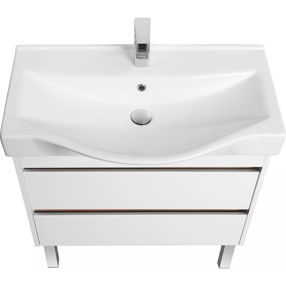 Тумба подвесная с раковиной Акватон Нортон 80 см 1A2489K0NT010, белый/дуб эндгрейн - фото, картинка 6 Тумба подвесная с раковиной Акватон Нортон 80 см 1A2489K0NT010, белый/дуб эндгрейн - фото 6