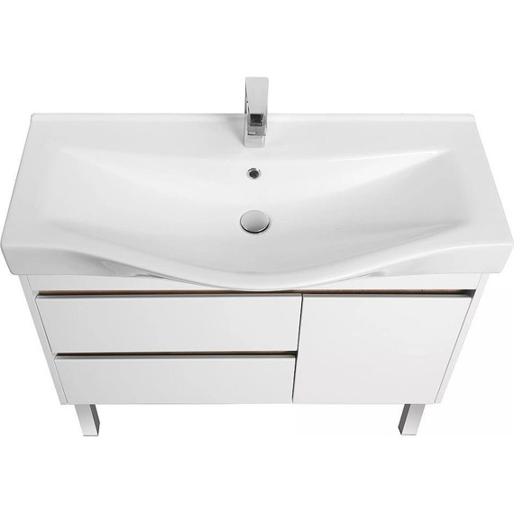 Тумба подвесная с раковиной Акватон Нортон 100 см 1A2490K0NT010, белый/дуб эндгрейн - фото, картинка 4 Тумба подвесная с раковиной Акватон Нортон 100 см 1A2490K0NT010, белый/дуб эндгрейн - фото 4