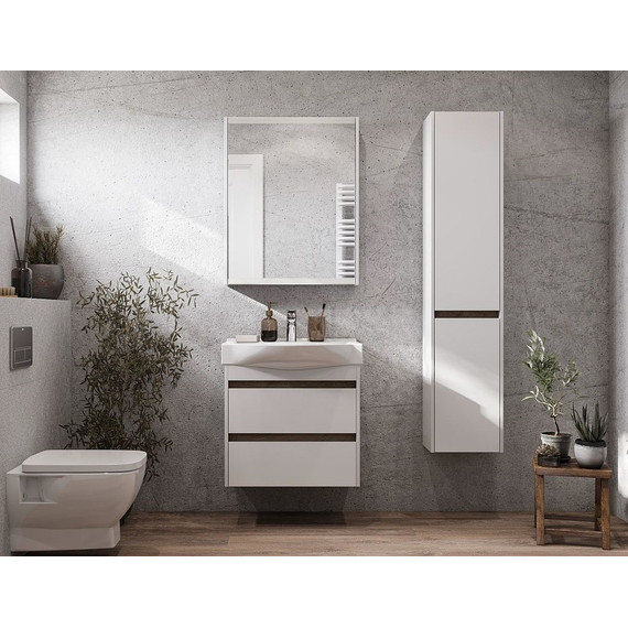 Пенал подвесной Акватон Нортон 34 см 1A249403NT01R, белый/дуб эндгрейн - фото, картинка 7 Пенал подвесной Акватон Нортон 34 см 1A249403NT01R, белый/дуб эндгрейн - фото 7