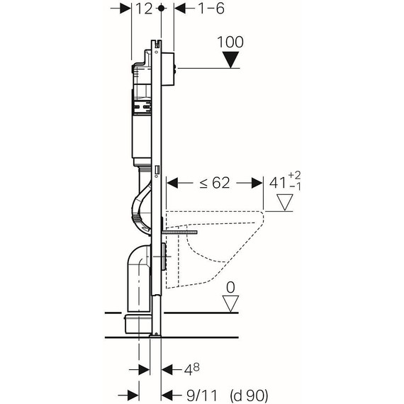 Инсталляция для подвесного унитаза Geberit Duofix Delta 458.124.21.1 3 в 1 - фото 4