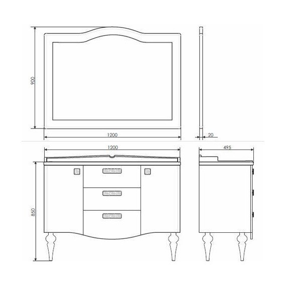 Зеркало Comforty Монако 120 см, белый - фото 4