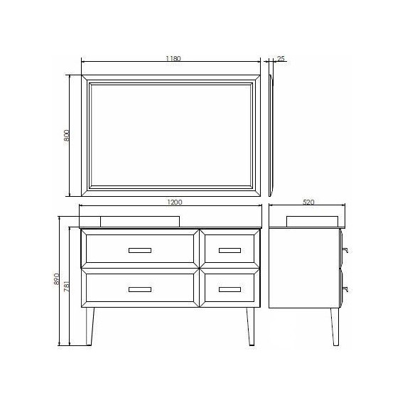 Зеркало Comforty Империя 120 см, белый - фото 3