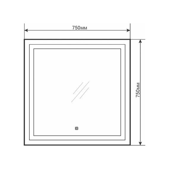Зеркало Comforty Квадрат 75 см - фото 3