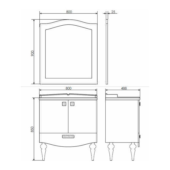 Зеркало Comforty Монако 80 см, белый - фото 3