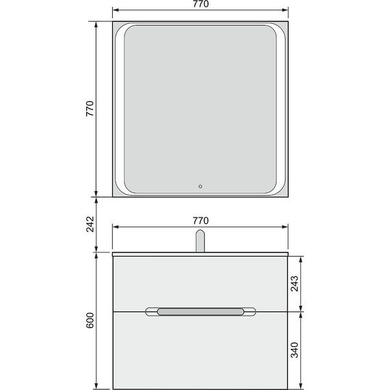 Зеркало Jorno Modul 80 см Mоl.02.77/W - фото 4