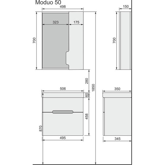 Зеркало-шкаф Jorno Moduo Slim 50 см Mod.03.50/W, белый - фото 5