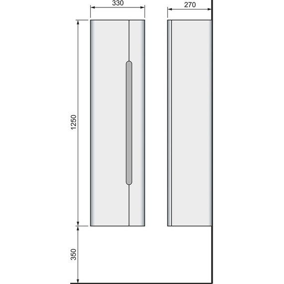 Пенал подвесной Jorno Shine 33 см Shi.04.125/P/W, белый - фото 6
