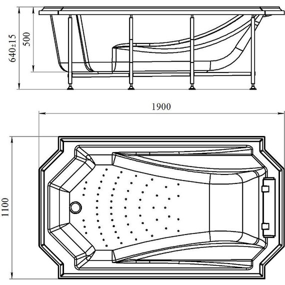 Ванна гидромассажная Радомир Fra Grande Эстелона 190x110 см (хром) - фото 5