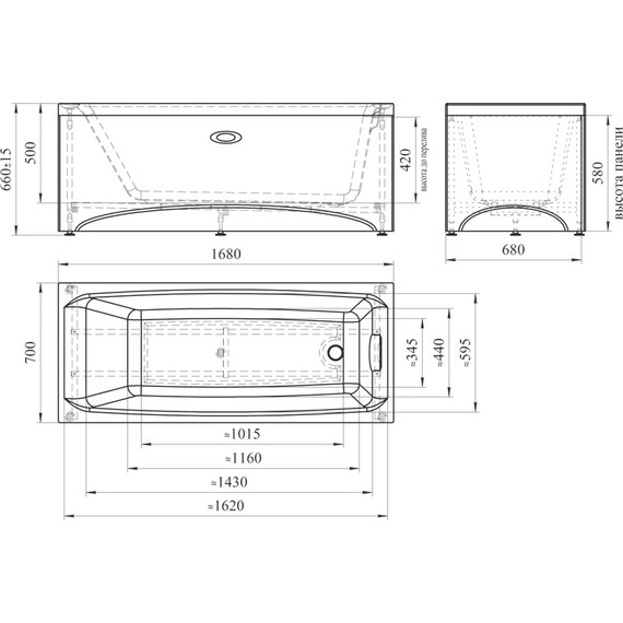 Ванна акриловая Радомир Веста 168x70 см (в комплекте каркас), Размер - мм: 1700х700 - фото, картинка 11 Ванна акриловая Радомир Веста 168x70 см (в комплекте каркас), Размер - мм: 1700х700 - фото 11