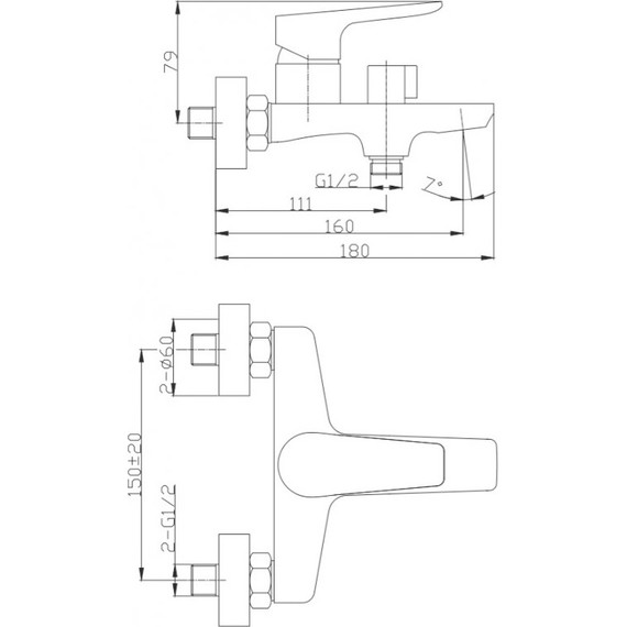Смеситель для ванны BelBagno ANCONA-VAS-CRM - фото, картинка 2 Смеситель для ванны BelBagno ANCONA-VAS-CRM - фото 2
