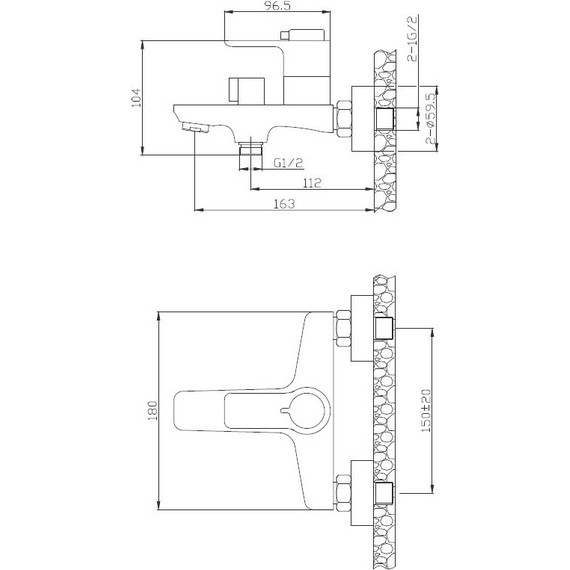 Смеситель для ванны BelBagno ANCONA-VASM-CRM - фото, картинка 2 Смеситель для ванны BelBagno ANCONA-VASM-CRM - фото 2