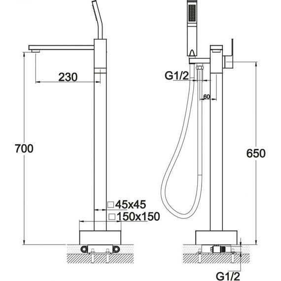 Смеситель для ванны BelBagno Arlie ARL-FMT-CRM - фото, картинка 2 Смеситель для ванны BelBagno Arlie ARL-FMT-CRM - фото 2