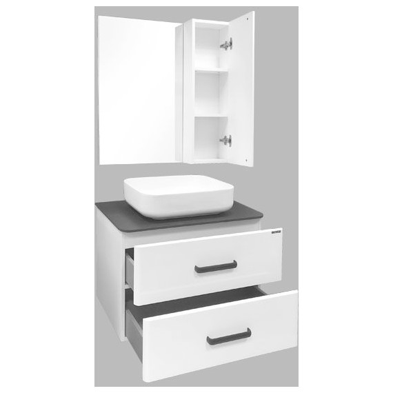 Зеркало-шкаф Comforty Амстердам 75 см, белый - фото 6