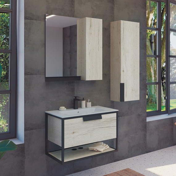 Зеркало-шкаф Comforty Бонн 75 см, дуб дымчатый - фото 3