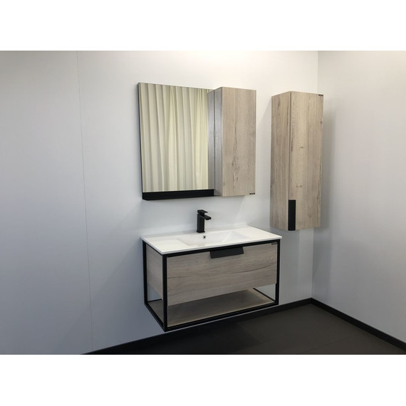 Зеркало-шкаф Comforty Бонн 80 см, дуб дымчатый - фото 4