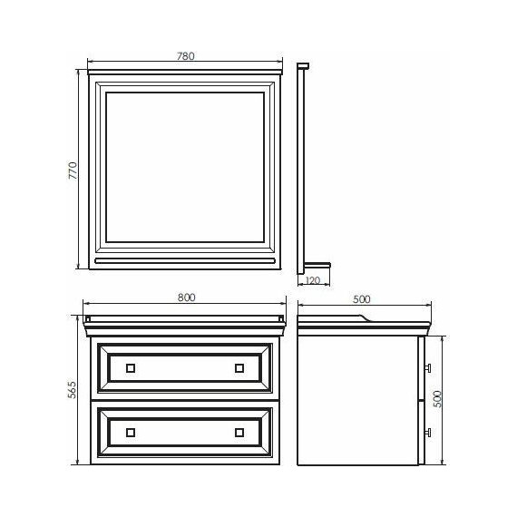 Зеркало Comforty Феррара 80 см, белый - фото 7