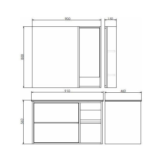 Зеркало-шкаф Comforty Гамбург 90 см, дуб сонома - фото 8