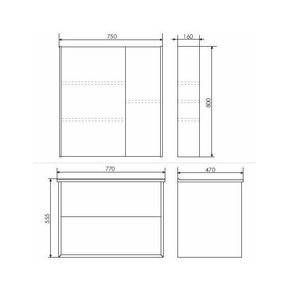 Зеркало-шкаф Comforty Женева 75 см, дуб белый - фото 8
