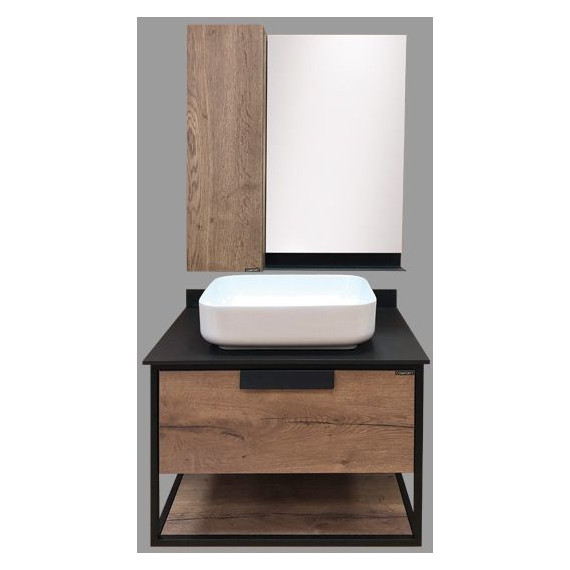 Зеркало-шкаф Comforty Кёльн 75 см, дуб тёмный - фото 6