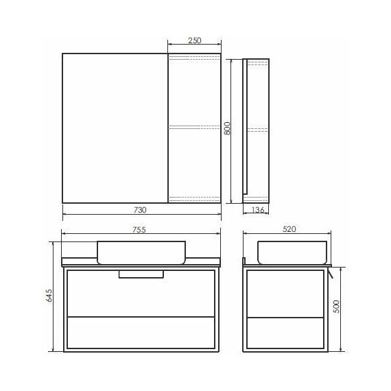 Зеркало-шкаф Comforty Кёльн 75 см, дуб тёмный - фото 9