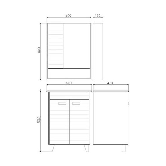 Зеркало-шкаф Comforty Клеон 60 см, дуб дымчатый - фото 7