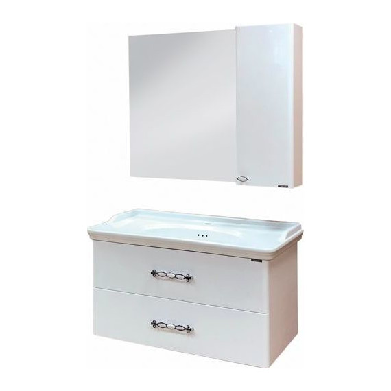 Зеркало-шкаф Comforty Неаполь 100 см, белый - фото 4