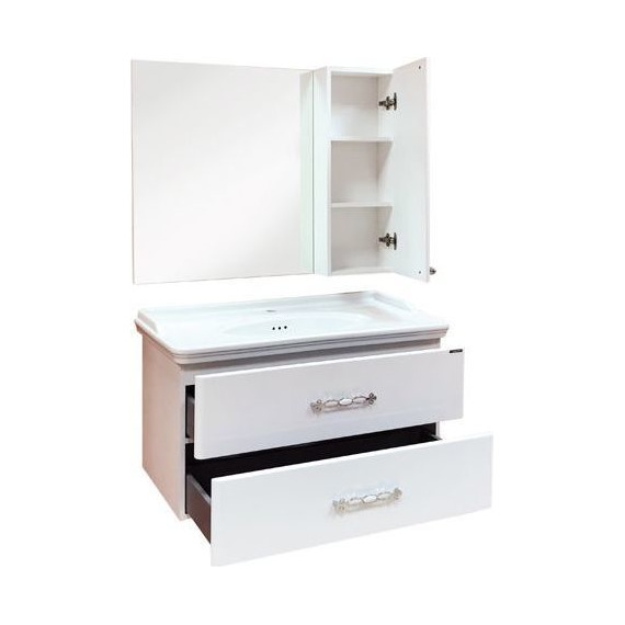 Зеркало-шкаф Comforty Неаполь 100 см, белый - фото 5