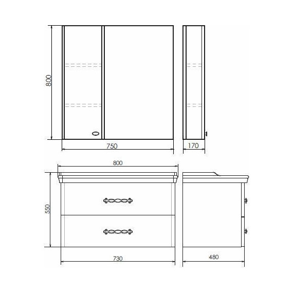 Зеркало-шкаф Comforty Неаполь 75 см, белый - фото 7