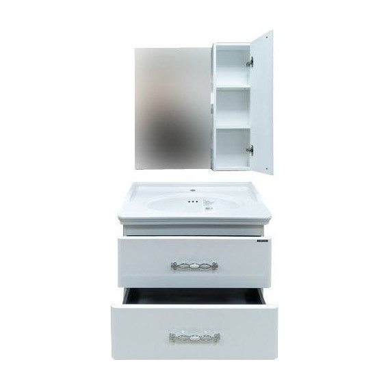 Зеркало-шкаф Comforty Неаполь 75 см, белый - фото 6