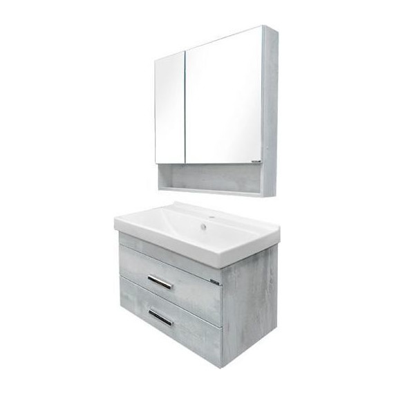 Зеркало-шкаф Comforty Никосия 80 см, дуб белый - фото 5