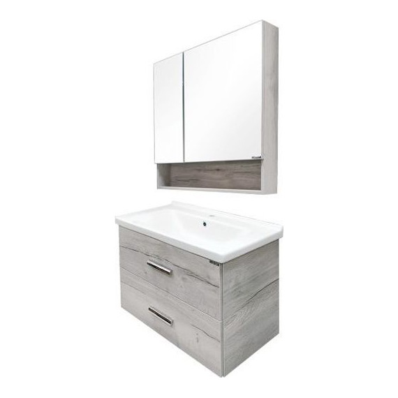 Зеркало-шкаф Comforty Парма 80 см, дуб дымчатый - фото 6