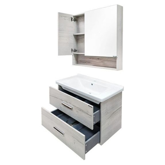 Зеркало-шкаф Comforty Парма 80 см, дуб дымчатый - фото 7