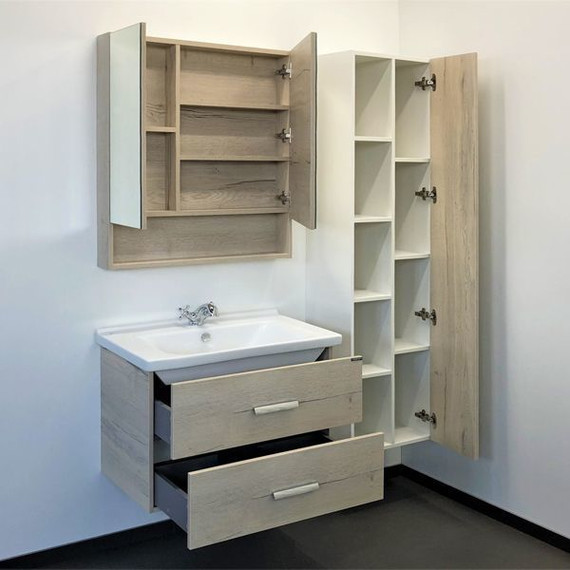 Зеркало-шкаф Comforty Парма 80 см, дуб дымчатый - фото 5