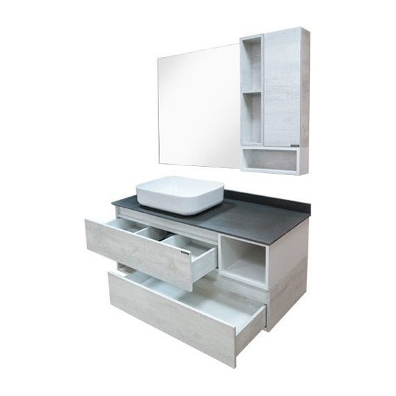 Зеркало-шкаф Comforty Прага 120 см, дуб белый - фото 4