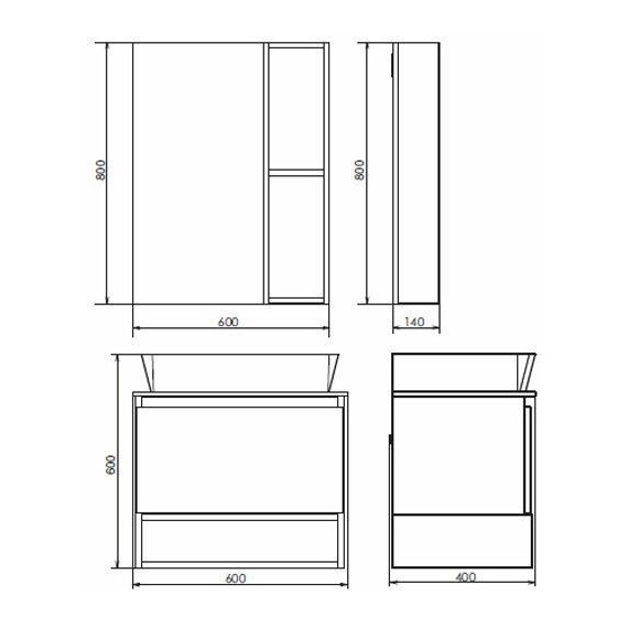 Зеркало-шкаф Comforty Прага 60 см, дуб белый - фото 6
