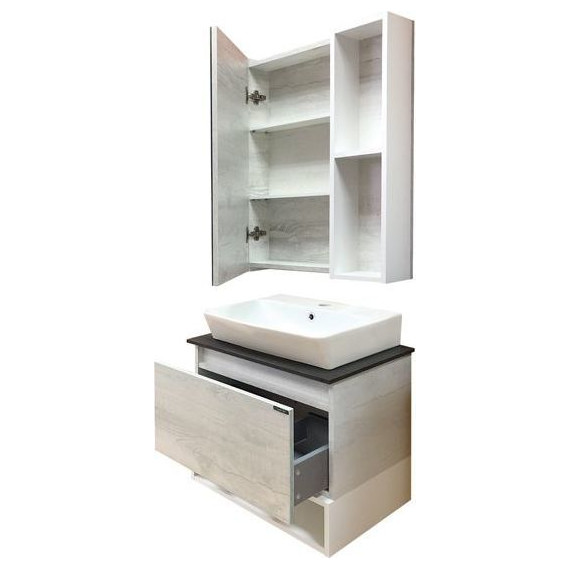 Зеркало-шкаф Comforty Прага 60 см, дуб белый - фото 4