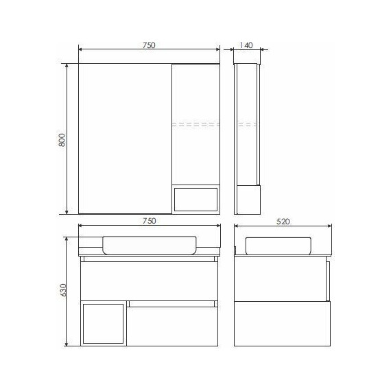 Зеркало-шкаф Comforty Прага 75 см, дуб белый - фото 6